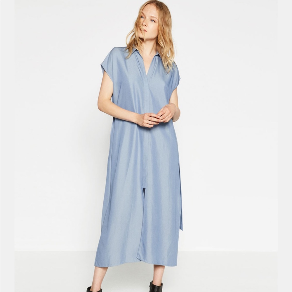 Zara Light Blue Midi Dress